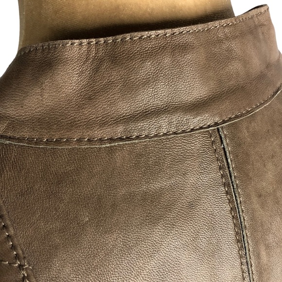 Open front Taupe Leather Moto Jacket Size Medium - Picture 14 of 15